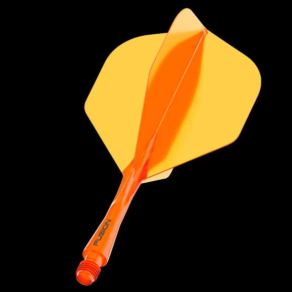 Integrované letky a násadky Winmau Fusion oranžové, štandardné letky a krátke násadky 