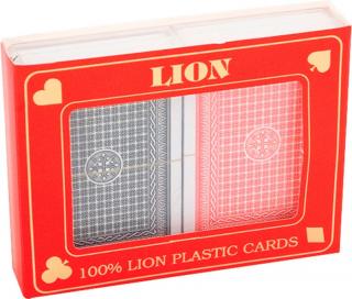 Plastové karty na poker LION 100% 2 balíčky