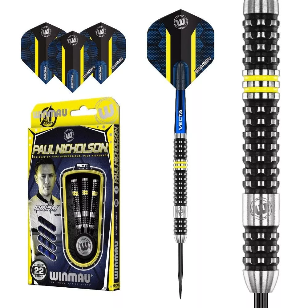 Šípky Winmau steel Paul Nicholson 22g, 90% wolfram 