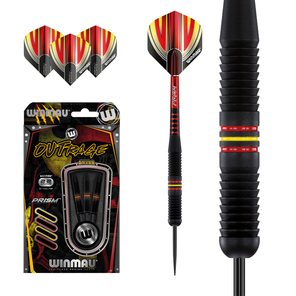 Set šípky Winmau OUTRAGE 22g steel Brass