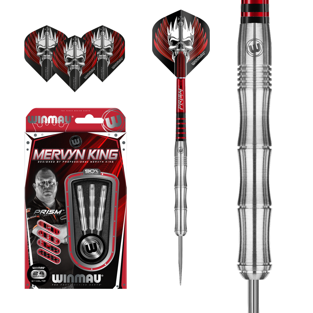 Set šípok steel Winmau Mervyn KING 90% 24g
