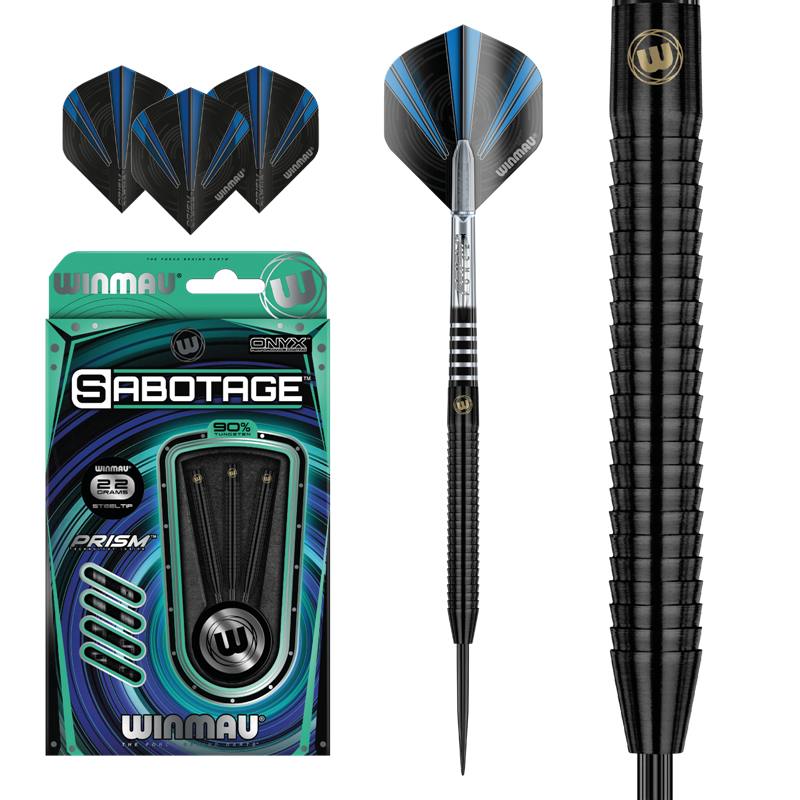 Set šípky Winmau Black SABOTAGE 90% 22g steel