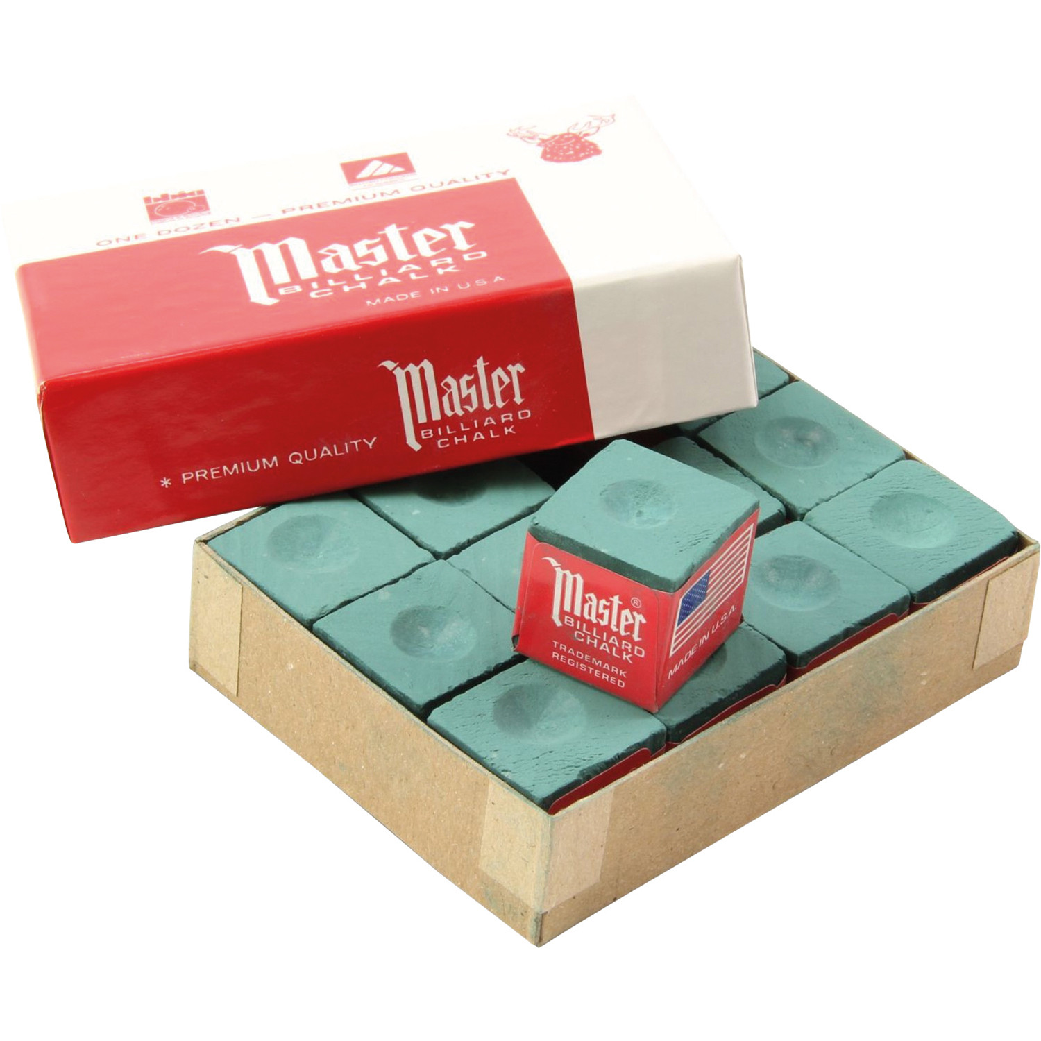 Biliardová krieda MASTER 12ks forest zelené