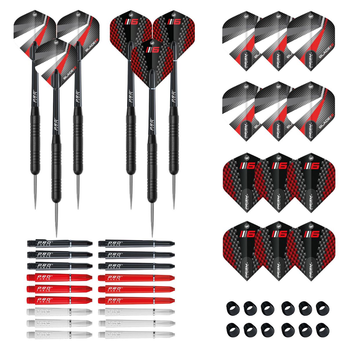 2x Šípkový set Winmau Blade steel 18g + 18násadiek + 12letiek)