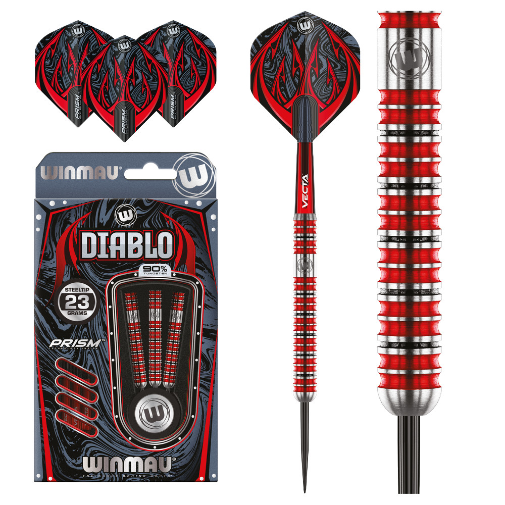 Šípky Winmau steel Diablo 23g, 90% wolfram