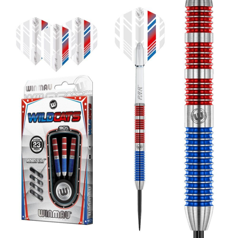 Šípky Winmau steel Wildcats 23g, 90% wolfram