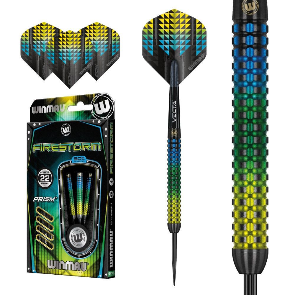 Šípky Winmau steel Firestorm 22g, 90% wolfram 