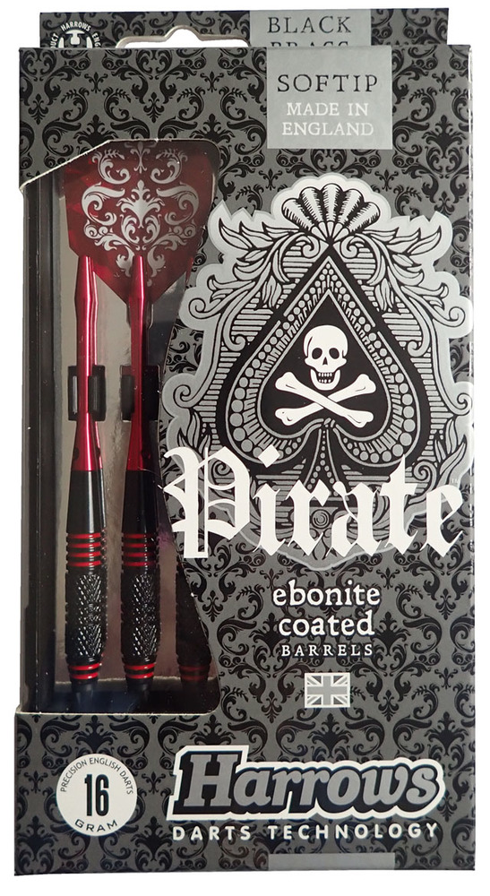 Šípky Harrows soft Pirate 16g, brass, červené