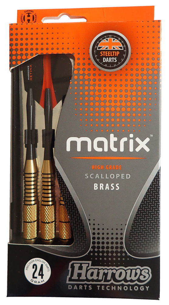 Šípky Harrows steel 24g Matrix K, brass