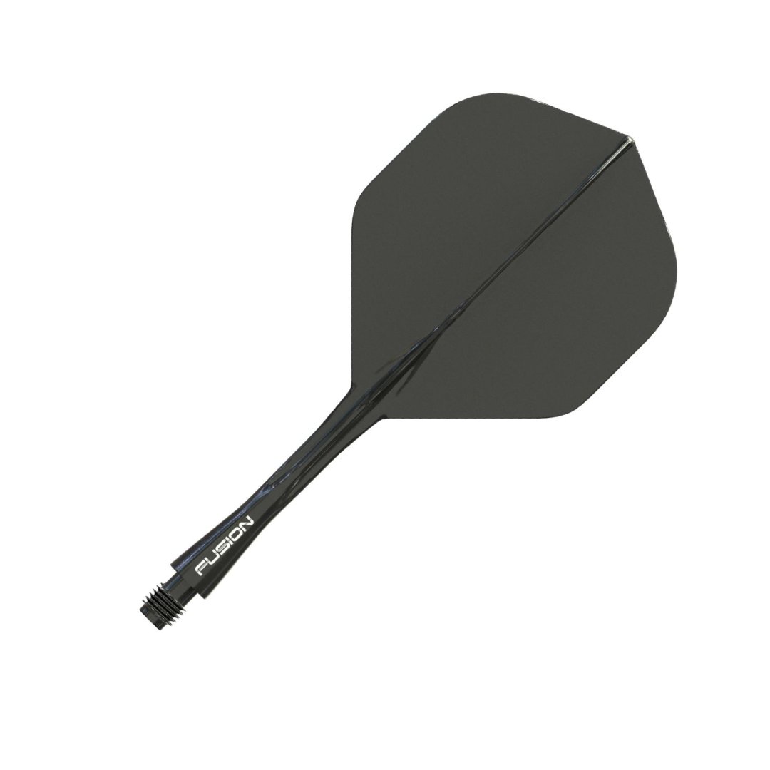 Integrované letky a násadky Winmau Fusion čierne, štandardné letky a krátke násadky