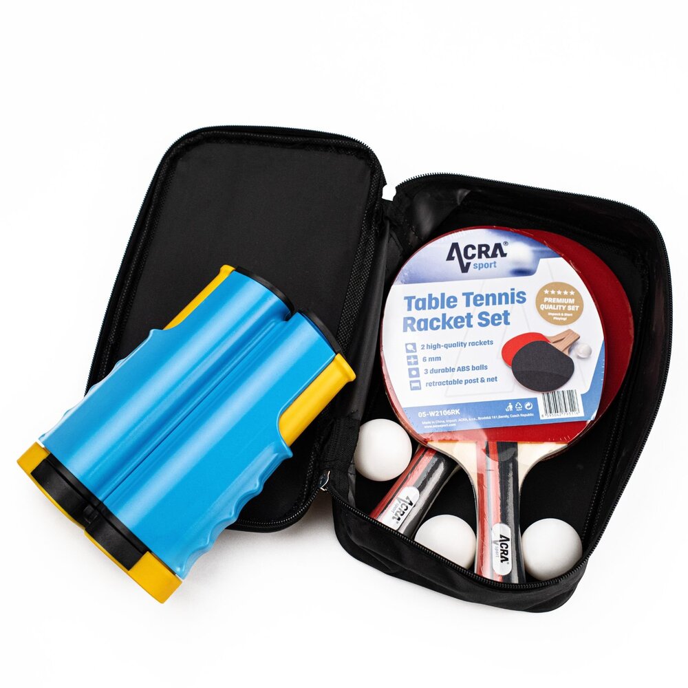 Pingpongová súprava 2ks rakety+3ks loptičky+ rolovacia sieť