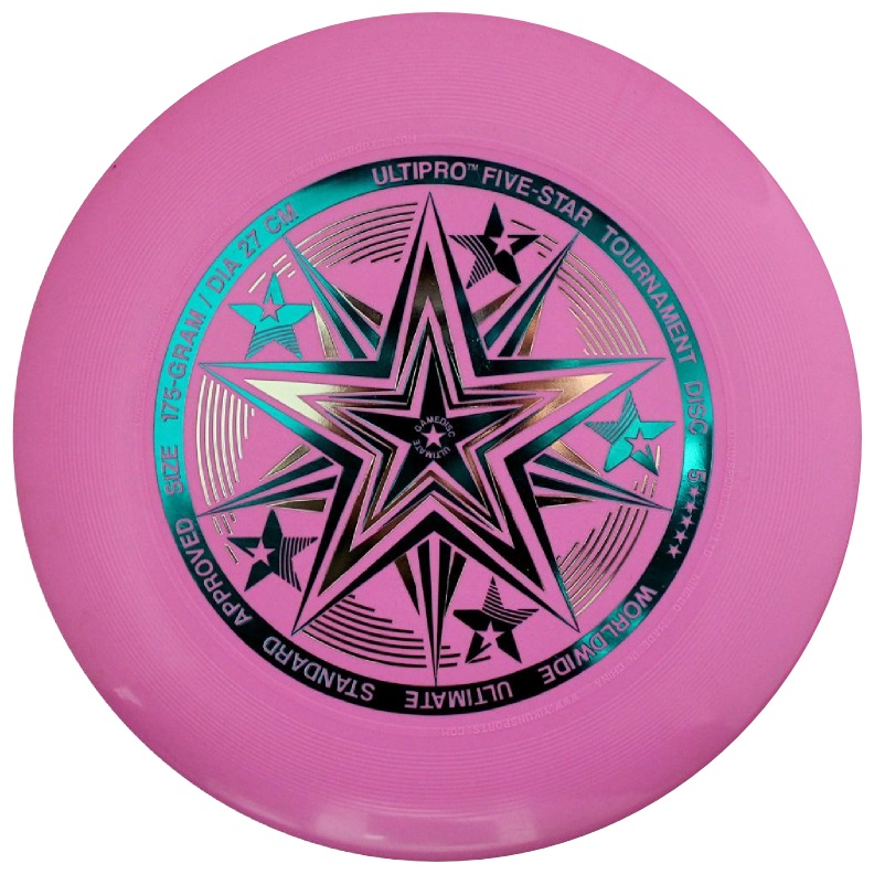 Lietajúci frisbee disk UltiPro Five Star Ružová 175g