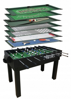 Multifunkčný stôl Sportino FUNGAME 15v1 čierny