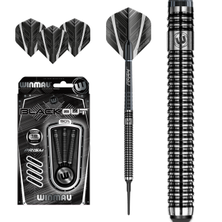 Šípky Winmau soft BLACKOUT 90% wolfram 18g 