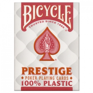 Karty Bicycle PRESTIGE 100% plastové, červené